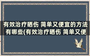 有效治疗晒伤 简单又便宜的方法有哪些(有效治疗晒伤 简单又便宜的方法)